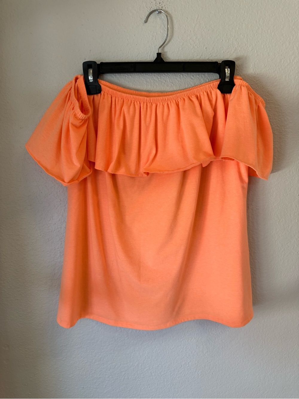 Lilly Pulitzer Peach Off The Shoulder Ruffle Top Size XL